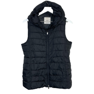 Mango Black Hooded Puffer Vest Size Small